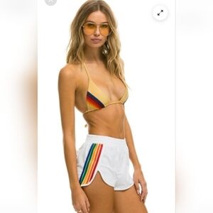Aviator Nation Large White Stripe Flex Board Shorts. ⚡️💕